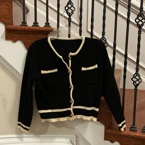 Black and Cream Women's Sweater